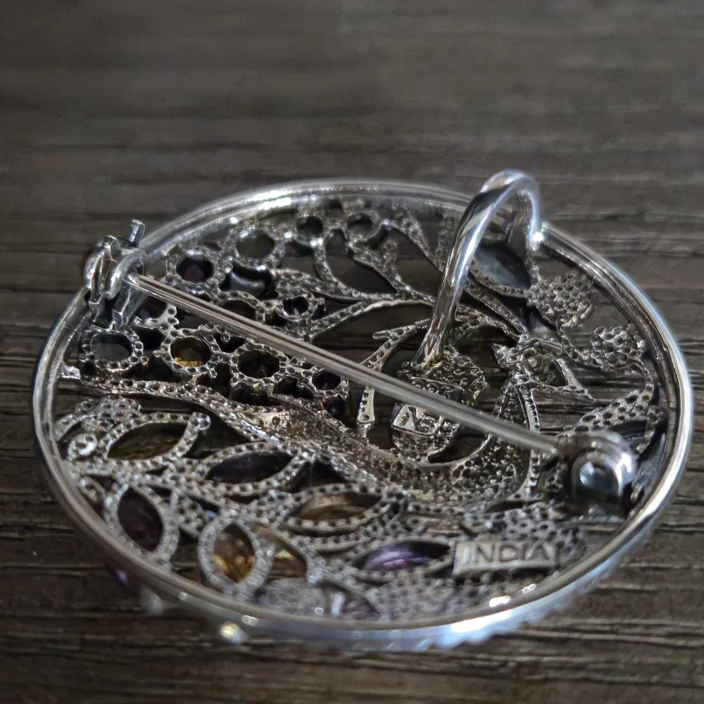 Nicky Butler 925 Sterling Silver Stag Pendant Brooch Designer Amethyst Citrine - Picture 16 of 16